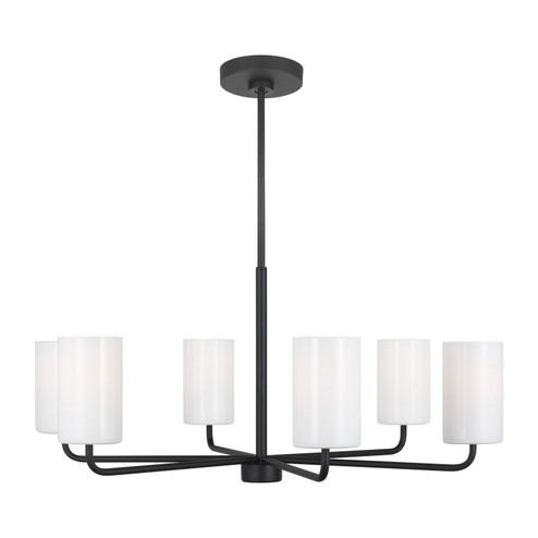 Rhett Six Light Chandelier in Midnight Black (1|GLC1026MBK)