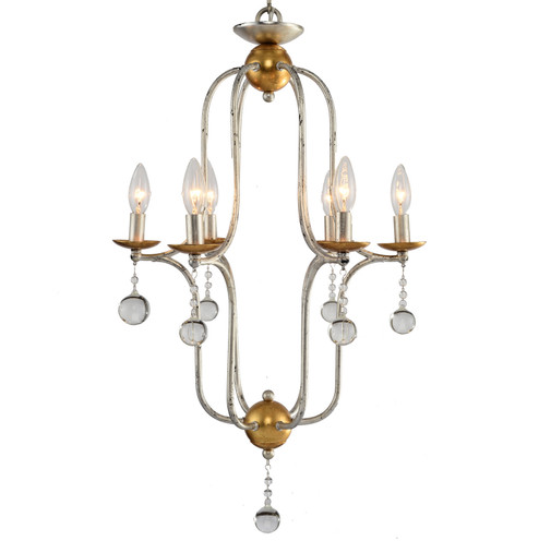 Galina Six Light Chandelier in Antique Gold And Silver (374|H7125-6)