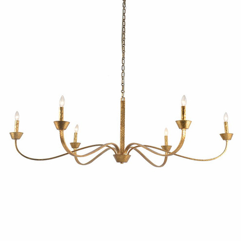 Sabine Six Light Chandelier in Antique Gold (374|H20105-6GD)