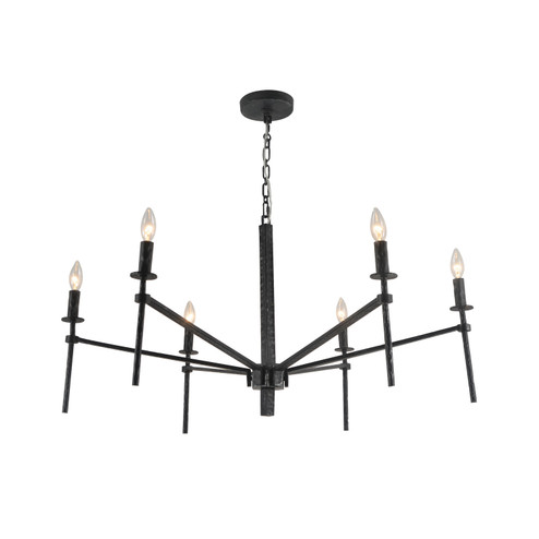 Aurore Six Light Chandelier in Hammered Antique Black (374|H20103-6BK)