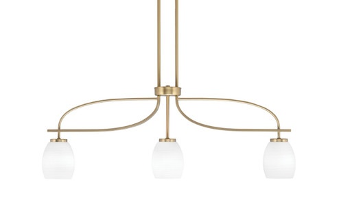 Cavella Three Light Island Pendant in New Age Brass (200|3936-NAB-615)