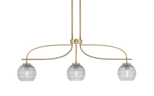 Cavella Three Light Island Pendant in New Age Brass (200|3936-NAB-5110)