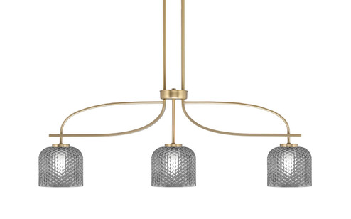 Cavella Three Light Island Pendant in New Age Brass (200|3936-NAB-4612)