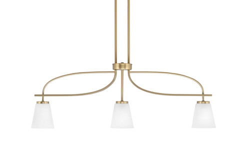 Cavella Three Light Island Pendant in New Age Brass (200|3936-NAB-460)