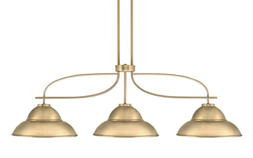 Cavella Three Light Island Pendant in New Age Brass (200|3936-NAB-428-NAB)