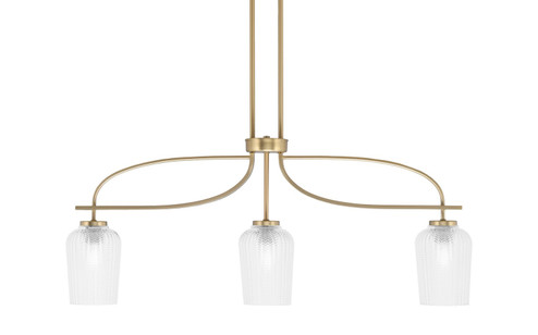 Cavella Three Light Island Pendant in New Age Brass (200|3936-NAB-4250)