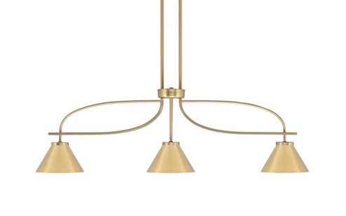 Cavella Three Light Island Pendant in New Age Brass (200|3936-NAB-421-NAB)