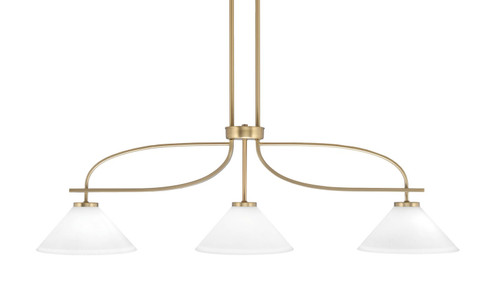 Cavella Three Light Island Pendant in New Age Brass (200|3936-NAB-314)