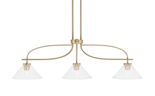 Cavella Three Light Island Pendant in New Age Brass (200|3936-NAB-304)