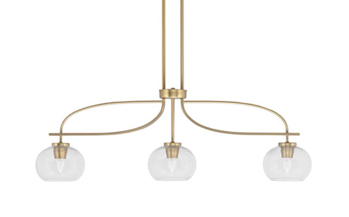 Cavella Three Light Island Pendant in New Age Brass (200|3936-NAB-202)