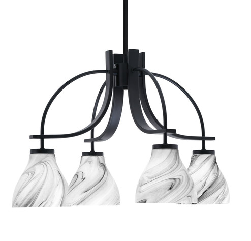 Cavella Four Light Chandelier in Matte Black (200|3924-MB-4769)