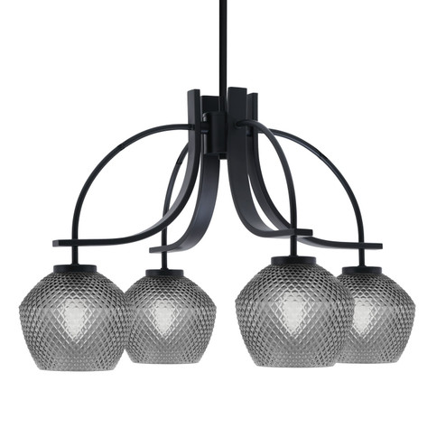 Cavella Four Light Chandelier in Matte Black (200|3924-MB-4622)