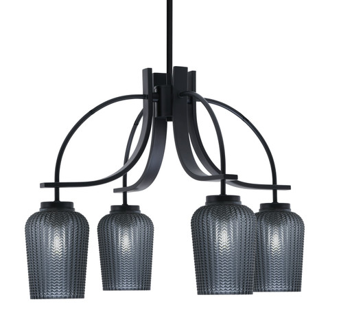 Cavella Four Light Chandelier in Matte Black (200|3924-MB-4252)