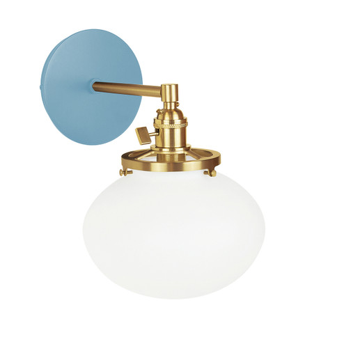 Uno One Light Wall Sconce in Light Blue with Brushed Brass (518|SCM411-54-91)
