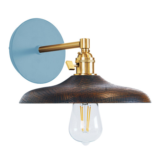 Uno One Light Wall Sconce in Light Blue with Brushed Brass (518|SCM410-54-91)