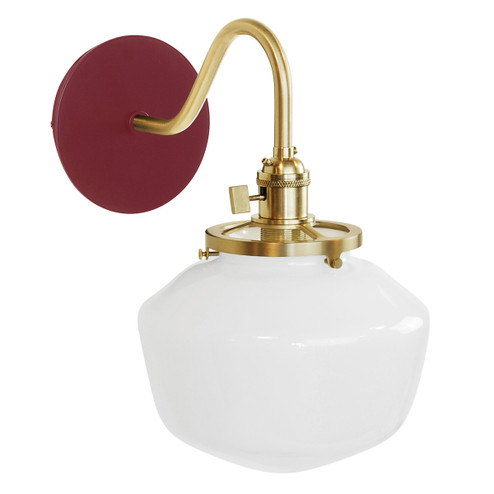 Uno One Light Wall Sconce in Barn Red with Brushed Brass (518|SCL413-55-91)