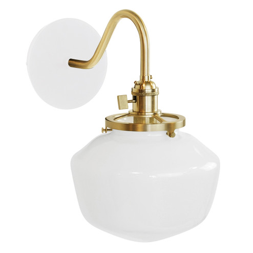 Uno One Light Wall Sconce in White with Brushed Brass (518|SCL413-44-91)