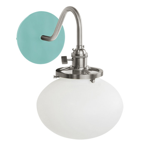 Uno One Light Wall Sconce in Sea Green with Brushed Nickel (518|SCL411-48-96)