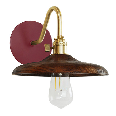 Uno One Light Wall Sconce in Barn Red with Brushed Brass (518|SCL410-55-91)