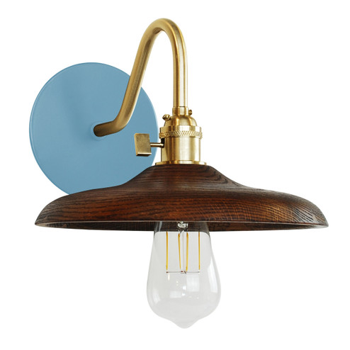 Uno One Light Wall Sconce in Light Blue with Brushed Brass (518|SCL410-54-91)