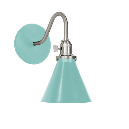 Uno One Light Wall Sconce in Sea Green with Brushed Nickel (518|SCL405-48-96)