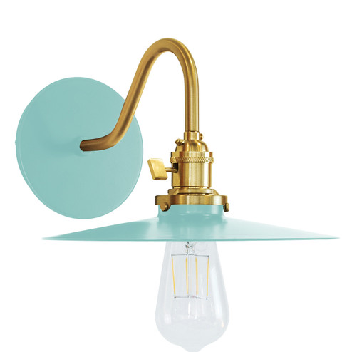 Uno One Light Wall Sconce in Sea Green with Brushed Brass (518|SCL403-48-91)
