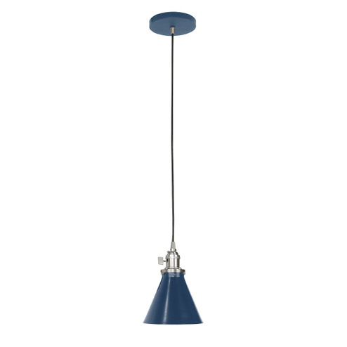 Uno One Light Pendant in Navy with Brushed Nickel (518|PEB405-50-96-C02)