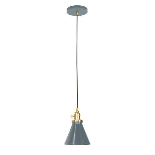 Uno One Light Pendant in Slate Gray with Brushed Brass (518|PEB405-40-91-C02)