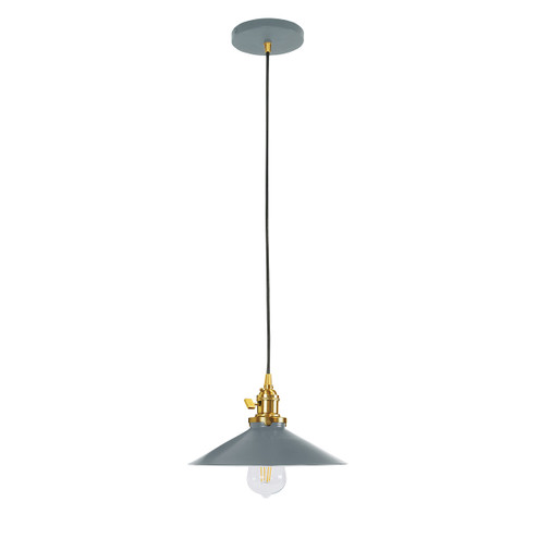 Uno One Light Pendant in Slate Gray with Brushed Brass (518|PEB404-40-91-C22)