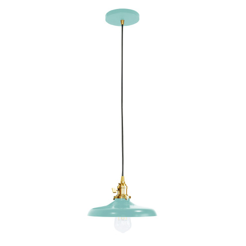 Uno One Light Pendant in Sea Green with Brushed Brass (518|PEB401-48-91-C02)