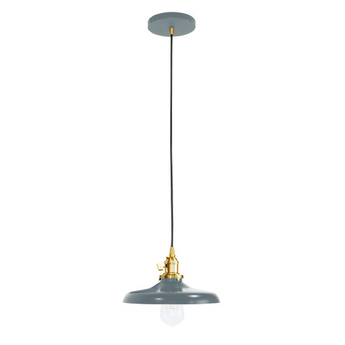 Uno One Light Pendant in Slate Gray with Brushed Brass (518|PEB401-40-91-C04)