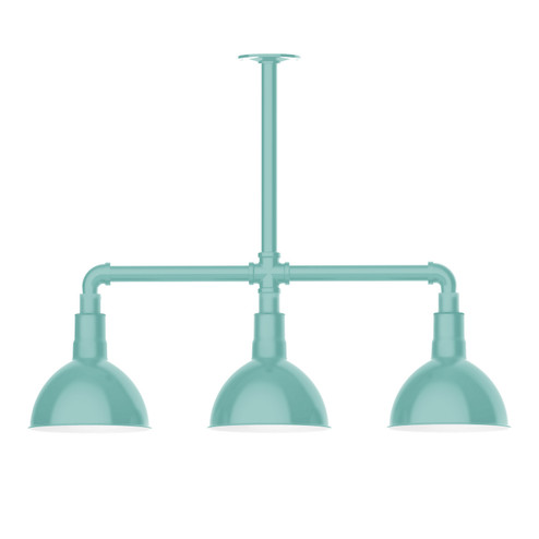 Deep Bowl Three Light Pendant in Sea Green (518|MSK114-48-T36)