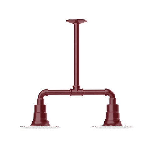 Radial Two Light Pendant in Barn Red (518|MSB157-55-T30-G06)