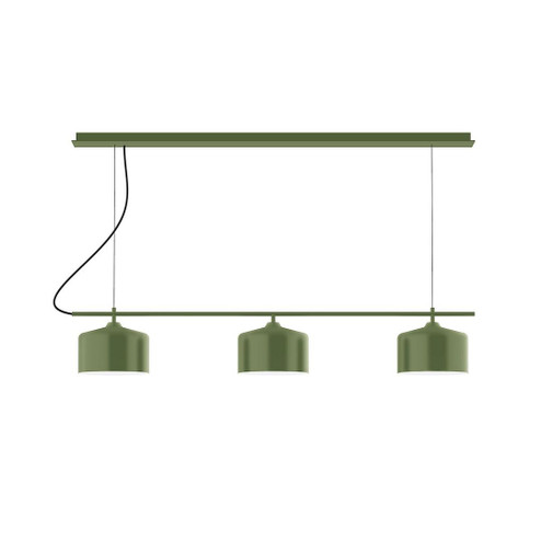 Axis Three Light Linear Chandelier in Fern Green (518|CHD419-22-C23)