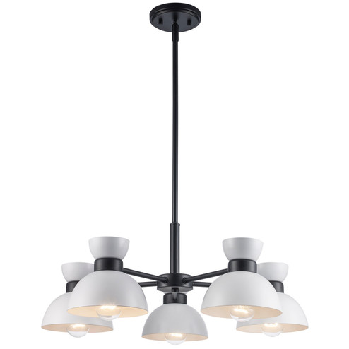 Five Light Chandelier in White / Black (110|71855 WH-BK)