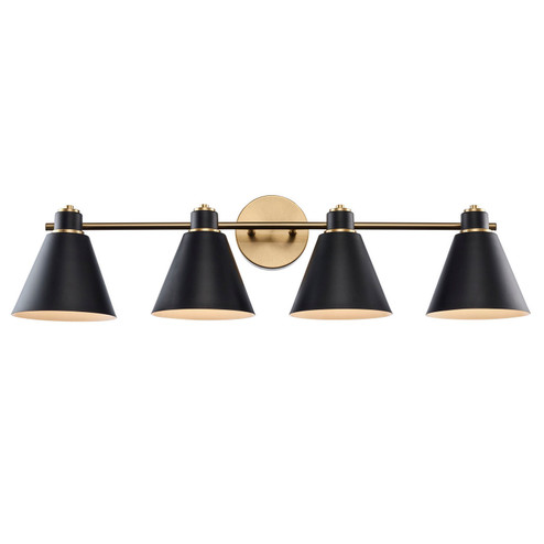 Four Light Vanity in Antique Gold / Black (110|22594 AG-BK)