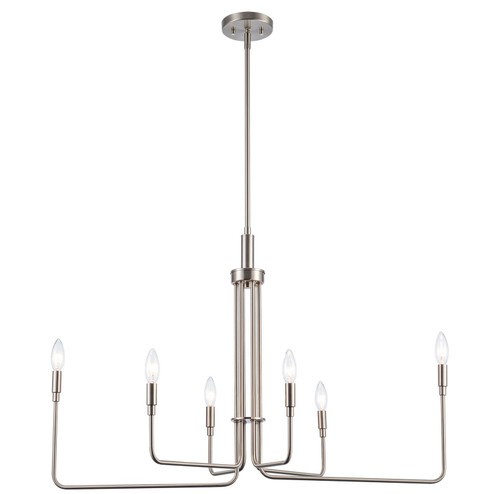 Six Light Chandelier in Brushed Nickel (110|11316 BN)