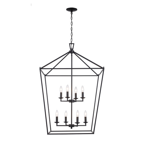 Lacey Eight Light Chandelier in Black (110|10265 BK)