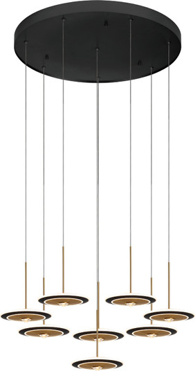 Uranas LED Pendant in Satin Dark Gray/Antique Brass (463|PP121742-SDG/AB)