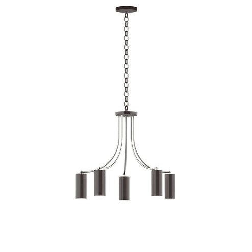 J-Series Five Light Chandelier in Architectural Bronze with Brushed Nickel (518|CHN418-51-96)