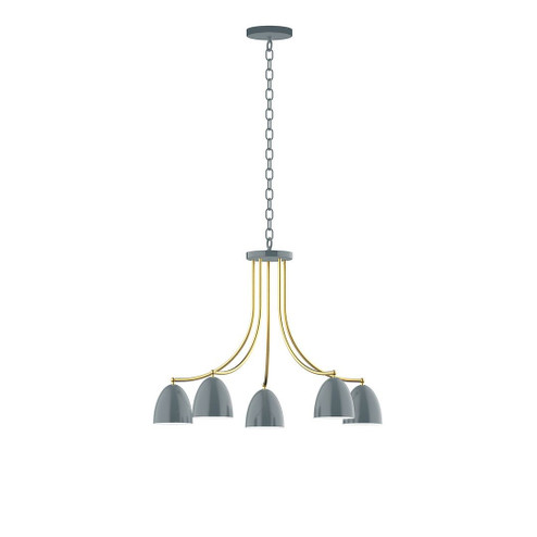 J-Series LED Chandelier in Slate Gray with Brushed Brass (518|CHN417-40-91-L10)