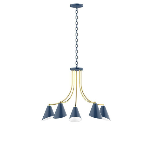 J-Series LED Chandelier in Navy with Brushed Brass (518|CHN415-50-91-L10)