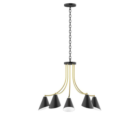 J-Series Five Light Chandelier in Black with Brushed Brass (518|CHN415-41-91)