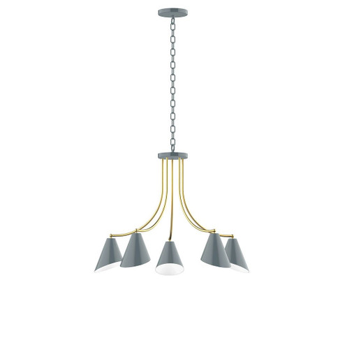 J-Series LED Chandelier in Slate Gray with Brushed Brass (518|CHN415-40-91-L10)