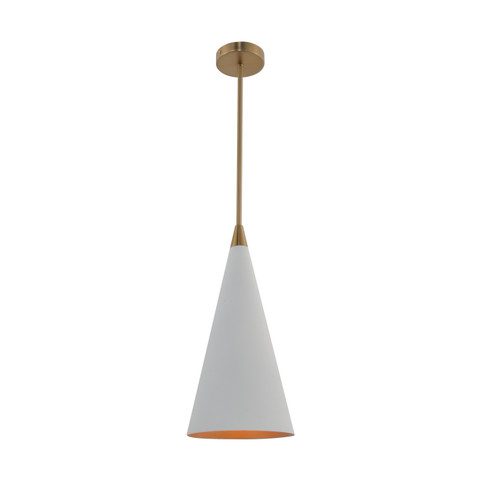 Orly One Light Pendant in Beaufort brass & matte white (508|KPN0125-1MW)