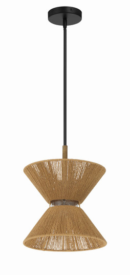 Serena One Light Pendant in Flat Black/Walnut (46|58591-FBWAL)