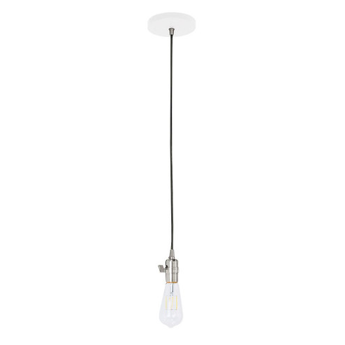 Uno One Light Pendant in White with Brushed Nickel (518|PEB400-44-96-C26)