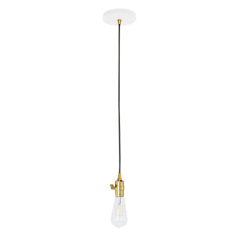 Uno One Light Pendant in White with Brushed Brass (518|PEB400-44-91-C16)