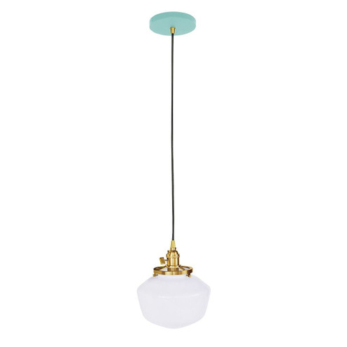 Uno One Light Pendant in Sea Green with Brushed Brass (518|PEB413-48-91-C27)