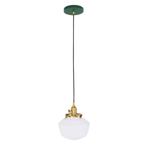 Uno One Light Pendant in Forest Green with Brushed Brass (518|PEB413-42-91-C25)